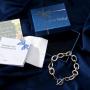 Dabacin Cable Link Bracelets, Stainless Steel Chain Link Bracelets in Two Tone with Gold and Silver for Women, Girl Jewelry