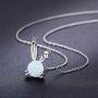 JUSTKIDSTOY Created Opal Bunny Necklace Sterling Silver Cute Rabbit Necklace Opal Bunny Jewelry Gifts for Women Daughter Rabbit Lover