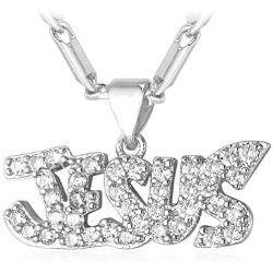 U7 Christian Jewelry 18K Gold Plated Jesus Piece Love Necklace Cubic Zirconia I Love Jesus Pendant