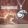 ONEFINITY Cat/Dog Urn Necklace for Ashes Sterling Silver Cat/Dog Keepsake Pet Memorial Pendant Jewelry Gift for Women Men