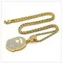 Nsitbbuery Hip Hop Plated 18K Gold Iced Out Ape Head Tag Pendant Chain Necklace Nsitbbuery Hip Hop Plated 18K Gold Iced Out Ape Head Tag Pendant Chain Necklace