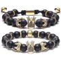 BOMAIL 8mm Imperial Crown Bead Bracelet King&Queen Luxury Charm Couple Jewelry Adjustable Bracelet for Men Women