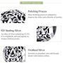 BAMOER 925 Sterling Silver Letter Retro Charms Openwork Alphabet Round Beads Fit Pandora Bracelet