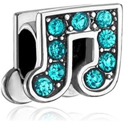 LovelyCharms Blue Music Notes Charm Beads for Bracelets