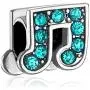 LovelyCharms Blue Music Notes Charm Beads for Bracelets LovelyCharms Blue Music Notes Charm Beads for Bracelets