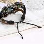 Disunie Bohemia Style Bracelets Multi-Layer Charms Retro Blue Eyes Turquoise Bracelet for Women