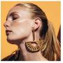 Tiande Fashion Wood Dangle Earrings Fan-Shaped Bamboo Needle Earrings Bohemian Personality Jewelry for Women Girls Mothers Day Gift