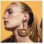 Tiande Fashion Wood Dangle Earrings Fan-Shaped Bamboo Needle Earrings Bohemian Personality Jewelry for Women Girls Mothers Day Gift