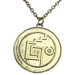 Graceful Goods Caribbean Pirates Treasure Aztec Skull Coin Medallion Necklace