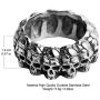 HZMAN Gothic Stainless Steel Rings for Men Women Multi Skull Head Biker Ring