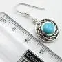 SilverStarJewel Turquoise December Birthstone Earrings 3 cm Solid Sterling Silver Art Gift