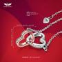 ANGEL NINA Necklaces for Women Valentines Day Gifts ღLove At First Sightღ Double Heart 925 Sterling Silver Rose Gold Plated Necklace with 5A Cubic Zirconia with Jewelry Box