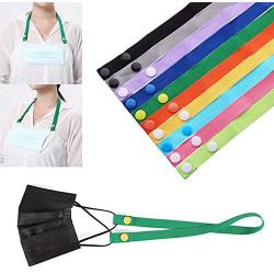 Biokia 10 Pcs Face Mask Lanyard for Adults Kids Colorful Lanyard Strap Holder with Snap Button for Face Bandanas Anti-Loose for Unisex and Kids…