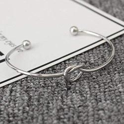 Jewanfix Bridesmaid Proposal Gifts, Stainless Steel Tie The Love Knot Bridesmaid Bracelet with Gift Box