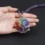 Top Plaza 7 Chakra Healing Crystal Natural Round Gemstone Pendant Necklace Tree of Life Copper Wire Wrapped Beads Necklaces Reiki Jewelry for Women Top Plaza 7 Chakra Healing Crystal Natural Round Gemstone Pendant Necklace Tree of Life Copper Wire Wrapped Beads Necklaces Reiki Jewelry for Women