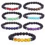 Qiaoqiao 7 Pack 7 Chakras Aromatherapy Essential Oil Diffuser Bracelet Lava Rock Bead Bracelets Semi Precious Gem Stress Relief Yoga Beads Elastic Bracelet Jewelry for Men Women Gift Qiaoqiao 7 Pack 7 Chakras Aromatherapy Essential Oil Diffuser Bracelet Lava Rock Bead Bracelets Semi Precious Gem Stress Relief Yoga Beads Elastic Bracelet Jewelry for Men Women Gift