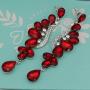 Scarlvambo Womens Austrian Crystal Art Deco Teardrop Pierced Dangle Wedding Earrings Silver-Tone