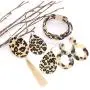 Leopard Necklace Earrings Wrap Bangle Bracelets for Women Leather Drop Earrings Resin Acrylic Earrings Long Tassel Pendant Necklace Statement Print Leopard Jewelry Set Leopard Necklace Earrings Wrap Bangle Bracelets for Women Leather Drop Earrings Resin Acrylic Earrings Long Tassel Pendant Necklace Statement Print Leopard Jewelry Set