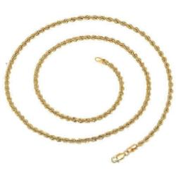 Dazzlingrock Collection 14K Hollow Rope Diamond Cut chain 5.5 mm (28 inch), Yellow Gold