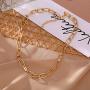 TseanYi Punk Chunky Chain Necklace Gold Paperclip Choker Necklace Oval Link Chain Collar Necklaces Jewelry for Women and Girls (Gold)