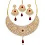 Touchstone Indian Bollywood Handcrafted Traditional Royal Mughal Kundan Polki Meenakari Enamel Colorful Wedding Designer Jewelry Long Necklace Set in Gold and Silver Tone for Women.