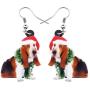 NEWEI Acrylic Sweet Basset Hound Dog Earrings Drop Dangle Fashion Jewelry For Girl Women Gift Charms