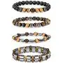 Jstyle 4Pcs Hematite Bead Bracelet for Men Women 8mm Tiger Eye Stone Beads Bracelet Elastic Natural Stone Bracelet Bangle Jstyle 4Pcs Hematite Bead Bracelet for Men Women 8mm Tiger Eye Stone Beads Bracelet Elastic Natural Stone Bracelet Bangle