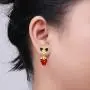 Fruit Strawberry Earrings Red Dangle Hypoallergenic Cute Aesthetic Weird Quirky Funny Earrings for Women Teen Girls Kids Sensitive Ears Gold Sterling Silver Trendy Summer Theme Sweety Jewelry