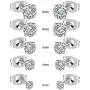 KANOUE Hypoallergenic Stainless Steel Stud Earrings Set Cubic Zirconia 316L Earrings (12 Pairs)