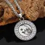 GuoShuang Nordic Viking Wolf Geri and Freki Rune Amulet Stainless Steel Pendant Necklace with Valknut Rune Gift Bag GuoShuang Nordic Viking Wolf Geri and Freki Rune Amulet Stainless Steel Pendant Necklace with Valknut Rune Gift Bag