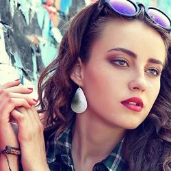 Brushed Gold or Silver Light Weight Teardrop Earring | SPUNKYsoul Collection