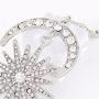 HSWE Statement Rhinestone Drop Earrings for Women Star Moon Burst Crystal Dangle Earrings wedding Party Jewelry