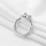 DovEggs Sterling Silver 1.5ct Center 7.5mm G-H-I Color Heart shape Cut Moissanite Petite Twisted Vine Simulated Engagement Ring Bridal Set for Women Solitare with Accents Band Width 2.2mm