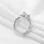 DovEggs Sterling Silver 1.5ct Center 7.5mm G-H-I Color Heart shape Cut Moissanite Petite Twisted Vine Simulated Engagement Ring Bridal Set for Women Solitare with Accents Band Width 2.2mm