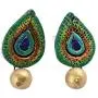 NOVICA .925 Sterling Silver Ceramic Dangle Earrings, Peacock Drops NOVICA .925 Sterling Silver Ceramic Dangle Earrings, Peacock Drops