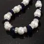 Avalaya White & Royal Blue Imitation Pearl Bead with Diamante Ring Necklace, Bracelet & Earrings Set (Silver Tone Metal) - 44cm L/ 4cm Ext Avalaya White & Royal Blue Imitation Pearl Bead with Diamante Ring Necklace, Bracelet & Earrings Set (Silver Tone Metal) - 44cm L/ 4cm Ext