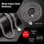 WESTMIAJW Mens Miami Cuban Link Chain Necklace Jewelry,Stainless Steel/Black/Gold,12/14mm Width,45/50/55/60/65/70/75cm