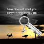 TIIMG Divergent Inspired Gift Inspirational Keychain Fear Doesnt Shut You Down it Wakes You Up Divergent Fans Gift