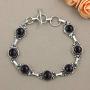 Black Onyx Bracelet 925 Silver Overlay Handmade Boho Style Jewelry