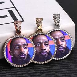GUCY Hip Hop Jewelry Picture Pendant Necklace for Women Men Personalized Custom Photo Pendant Necklace