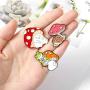 Gillna Cute Enamel Brooch Pins Sets Cartoon Mushroom Brooches Cat Frog Hedgehog Animal Plant Brooch Pin for Backpack Clothes DIY Party Decoration