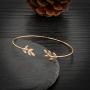 ASHMITA 3Pcs Rose Gold Bangle for Women Simple Olive Leaf|Star Month|Knot Heart Cuff Bracelet Gift Jewelry