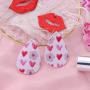 GYSONG Valentine Earrings for Women Lightweight Faux Leather Earrings Valentines Day Gifts Fashion Romantic Soft Love Heart Pendant Girls Jewelry Cute Pattern Decoration 16 Pairs