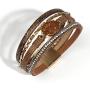 FANCY SHINY Leather Wrap Bracelet Boho Cuff Bracelets Crystal Bead Bracelet with Magnetic Clasp Jewelry Gifts for Women Teen Girls