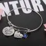 Haoze Not Sisters by Blood But Sisters by Heart Bracelet Bracelets 12 Months Color Birthstone and Elegant Butterfly Heart Pendant Bracelet Sister jewelry