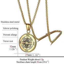 Compass Necklace for Men/Wife, Id Be Lost Without You Valentines Day, Compass Pendants Male Jewelry for Her, Romantic Anniversary Birthday Gift Ideas