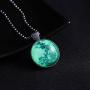 RINHOO Magical Fairy Glow in The Dark Moon Bead Chain Pendant Necklace White Gold Plated