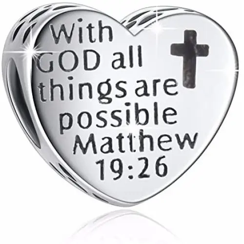 925 Sterling Silver CZ Cross Charms with God All Things are Possible Fit European Snake Bracelets 925 Sterling Silver CZ Cross Charms with God All Things are Possible Fit European Snake Bracelets