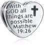 925 Sterling Silver CZ Cross Charms with God All Things are Possible Fit European Snake Bracelets 925 Sterling Silver CZ Cross Charms with God All Things are Possible Fit European Snake Bracelets