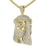 VANAXIN Gold Jesus Piece Pendant of Christ Pendant Necklace 24 Chain for Men Gold Punk Hip Hop Jewelry